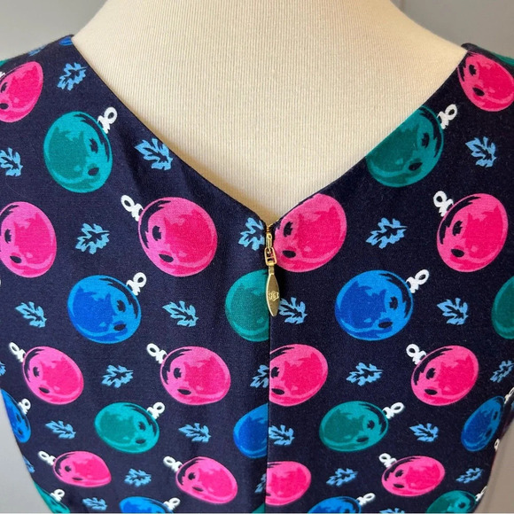 Draper James Dress Pink & Blue Jingle Dots Women's Size 8 Silk Blend Gracie - Picture 8 of 12